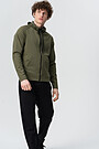 Detachable warm fleece hoodie 1 | OLIVE NIGHT | Audimas