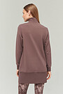 Long cotton zip-through sweatshirt 2 | BROWN/BORDEAUX | Audimas