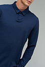 Soft touch modal long sleeve polo t-shirt 4 | BLUE | Audimas