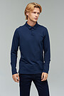 Soft touch modal long sleeve polo t-shirt 1 | BLUE | Audimas