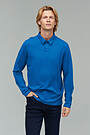 Soft touch modal long sleeve polo t-shirt 1 | BLUE | Audimas