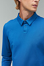 Soft touch modal long sleeve polo t-shirt 4 | BLUE | Audimas