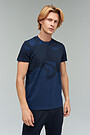 Stretch cotton t-shirt with print 1 | BLUE | Audimas