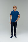 Stretch cotton polo t-shirt 4 | BLUE | Audimas