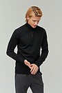 Merino wool blend half-zip jumper 1 | BLACK | Audimas
