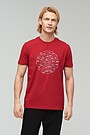 Stretch cotton t-shirt with print 1 | RED/PINK | Audimas
