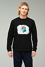 Stretch cotton sweatshirt 1 | BOAR BLACK | Audimas