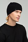 Knitted merino wool cap 1 | BLACK | Audimas