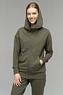 Soft touch modal zip-through hoodie 3 | OLIVE NIGHT | Audimas