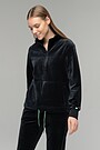 Cotton velour half-zip sweatshirt 1 | BLACK | Audimas