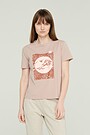 Stretch cotton t-shirt with print 1 | PURPLE | Audimas
