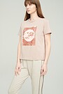 Stretch cotton t-shirt with print 3 | PURPLE | Audimas