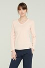 Stretch cotton long sleeve top 1 | RED/PINK | Audimas