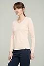 Stretch cotton long sleeve top 3 | RED/PINK | Audimas