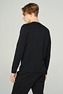 Stretch cotton long sleeve t-shirt 2 | BLACK | Audimas