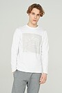 Stretch cotton long sleeve t-shirt 1 | WHITE | Audimas