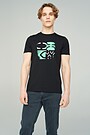 Stretch cotton t-shirt with print 1 | BLACK | Audimas