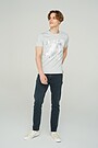 Stretch cotton t-shirt with print 4 | GREY/MELANGE | Audimas