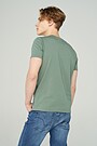 Stretch cotton t-shirt with print 2 | GREEN/ KHAKI / LIME GREEN | Audimas