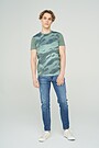 Stretch cotton t-shirt with print 4 | GREEN/ KHAKI / LIME GREEN | Audimas