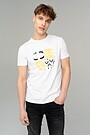 Stretch cotton t-shirt with print 1 | WHITE | Audimas