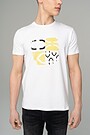 Stretch cotton t-shirt with print 3 | WHITE | Audimas