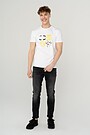 Stretch cotton t-shirt with print 4 | WHITE | Audimas