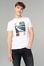 Stretch cotton t-shirt with print 1 | WHITE | Audimas