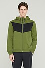 Stretch cotton zip-through hoodie 1 | GREEN/ KHAKI / LIME GREEN | Audimas
