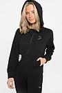 Stretch cotton zip-through hoodie 1 | BLACK | Audimas