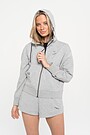 Stretch cotton zip-through hoodie 1 | GREY/MELANGE | Audimas