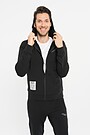 Stretch cotton zip-through hoodie 1 | BLACK | Audimas