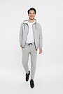 Stretch cotton slim fit sweatpants 1 | MID GREY MELANGE | Audimas