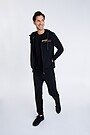 Stretch cotton zip-through hoodie 1 | BLACK | Audimas