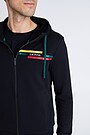 Stretch cotton zip-through hoodie 3 | BLACK | Audimas