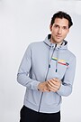 Stretch cotton zip-through hoodie 1 | GREY/MELANGE | Audimas