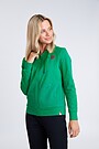 Stretch cotton zip-through hoodie 1 | GREEN/ KHAKI / LIME GREEN | Audimas