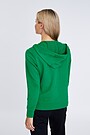 Stretch cotton zip-through hoodie 2 | GREEN/ KHAKI / LIME GREEN | Audimas