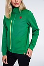 Zip-through stretch sweatshirt with cotton inside 3 | GREEN/ KHAKI / LIME GREEN | Audimas
