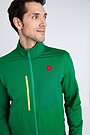 Zip-through stretch sweatshirt with cotton inside 4 | GREEN/ KHAKI / LIME GREEN | Audimas