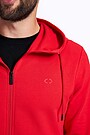Stretch cotton zip-through hoodie 3 | RED/PINK | Audimas