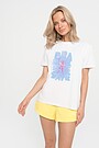 Stretch cotton t-shirt with print 1 | WHITE | Audimas