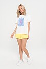 Stretch cotton t-shirt with print 3 | WHITE | Audimas