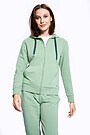 Stretch cotton zip-through hoodie 1 | GREEN/ KHAKI / LIME GREEN | Audimas