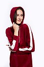 Cotton velour dress 3 | BORDO | Audimas