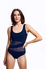 Mesh inset one-piece swimsuit 1 | BLUE | Audimas