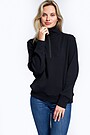 Soft inner surface cotton half-zip sweatshirt 1 | BLACK | Audimas