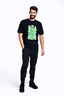 Stretch cotton t-shirt with print 4 | BLACK PRINTED | Audimas