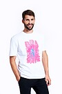 Stretch cotton t-shirt with print 1 | WHITE PRINTED | Audimas