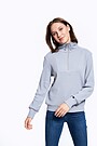 Soft inner surface cotton half-zip sweatshirt 1 | GREY/MELANGE | Audimas